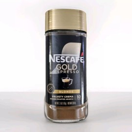 NESCAFÉ Gold Espresso Blonde, Instant Coffee, 3.5 Oz, BLONDE VELVETY CREMA 50 CUPS.