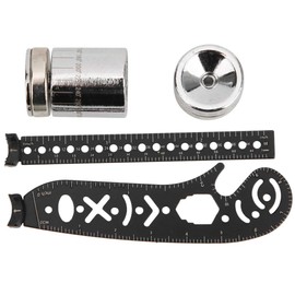 Keenso Multifunctional Drawing Ruler Tool, Black Iron, Multifunctional Drawing Ruler, Tool, Compass Ruler, Innovative Painting, Magnetic Compass Measurement (17 mm Black)