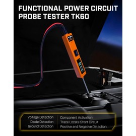 THIKPO TK60 Power Circuit Probe Tester Kit, Component Activation Short Circuit Finder Continuity Test Voltage Tester 6-30V Diode Detection Test Trailer Lights Grounding Test Jump Lead Function
