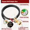 CALPOSE 3 Feet Propane Refill Adapter Hose with Gauge and