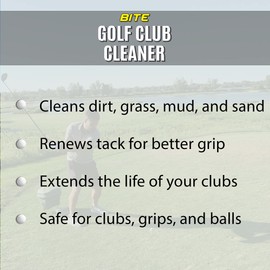 Lifestyle Basics Bite Golf Club Grip Cleaner Spray | Keeps Clubs, Irons, and Drivers Clean | Use With Cloth, Brush, or Bottle Brush Refill | Restore Grip Tack