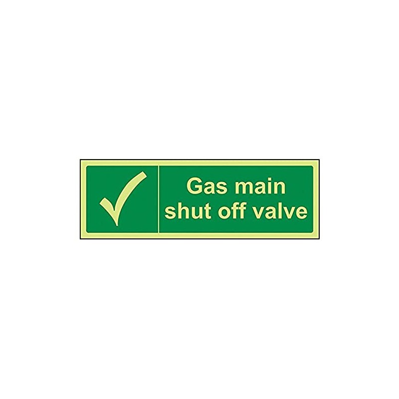 V Safety Glow In The Dark Gas Main Shut Off