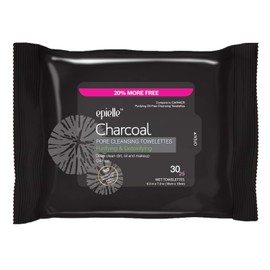 Epielle Charcoal Makeup Remover Cleansing Wipes Tissue | Soft and Gentle for all Skin Types | Removes Dirt, Oil, Waterproof Makeup | Thanksgiving Gift Stocking Stuffer (Pack of 6)