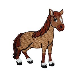 Cute Horse Patch , Animal Patch, Horse Patch, Cartoon Patch, Foal Patch, Applique, Kids Rhymes Patch Embroidered Iron on Sew on Patch Badge for Clothes etc.8x7cm