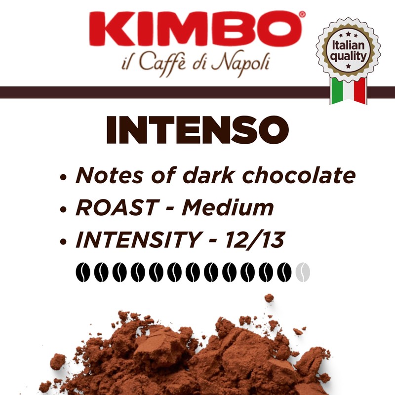 Kimbo Coffee, Espresso Intenso, Ground Coffee, Medium Roast, 12/13, Italian