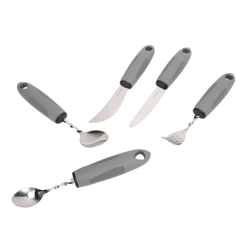 5pcs Bendable Adaptive Utensils Weighted Easy Grip Stainless Steel Special