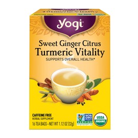 Yogi Tea - Sweet Ginger Citrus Turmeric Vitality (6 Pack) - Supports Overall Health - 96 Tea Bags