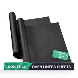 Large Heavy Duty Oven Liner (2 Pack) - 17” x 25” Non-Stick Teflon Reusable Liner for Electric Gas Toaster Ovens Grills - BPA & PFAS Free Kitchen Accessory to Keep Oven Clean