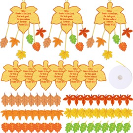 Zhanmai 30 Sets Thanksgiving Leaves Mobile Craft Kit for Kids Make Your Own Fall Thanksgiving Sunday School Craft for Toddler Classroom Autumn Thanksgiving Party Fun Home Activities