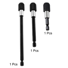 Litoexpe 3 Pcs Drill Bit Extension, Quick Release Magnetic Holder with 1/4' Hex Shank for All 1/4-Inch Drive Bits (2 Inch, 4 Inch, 6 Inch - Black)