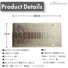[ALOHAMONI] American USA License Plate License Plate Tin Plate Metal Sign Vintage Retro Route 66 ROUTE 66 California West Coast Hawaii (1) Route 66 Black Map