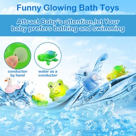 Light Up Bath Toys Age 1-6 Year Old Baby Bath Toy for 1 2 3 Toddler Boys Girls Light Up Sensory Toys for Kids Toddler Babies Bath Toys Gifts for 1-3 Year Old Year Olds