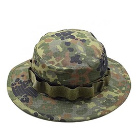 German Army Style Boonie Cap Tacgear Military Flecktarn camo hat Ripstop Wide Brim (Medium)