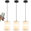 civaza Battery Operated Pendant Light with Remote,Fabric Pendant Lights Kitchen