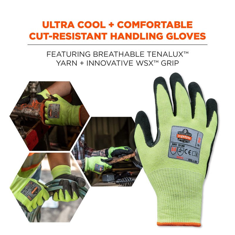 Ergodyne 7141 - Guantes de nitrilo resistentes a cortes DIR
