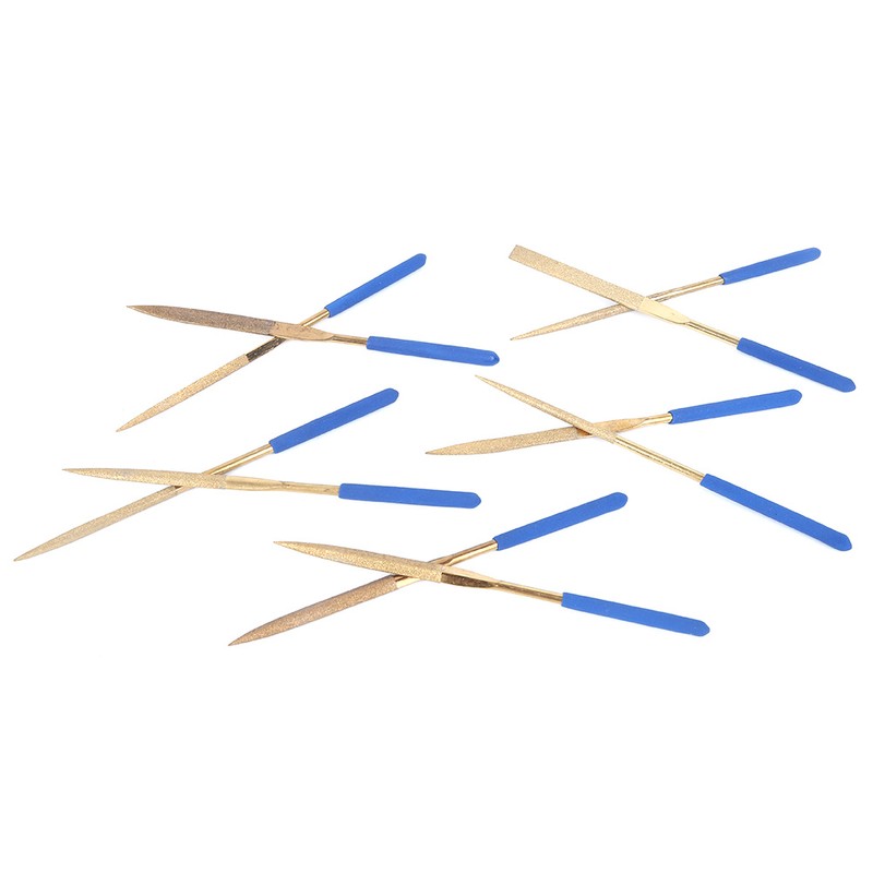 10Pcs Set 5x180mm Titanium Plated Steel Diamonds Needle Files Kit