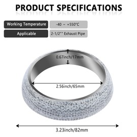 ID 65mm Car Exhaust Gasket,Automotive Replacement Exhaust Flange Gasket Exhaust Pipe Gasket,Professional Car Accessories Exhaust Donut Gasket Muffler Gasket (65mm)