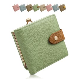 Annekor Coin Purse Wallet, Genuine Leather 【Convenient Time-Saving Design】Women's Christmas Mini Wallet, Bifold Wallet, Female, Coin Holder, Small, Lightweight, Anti-Skimming, RFID, Present, Gift
