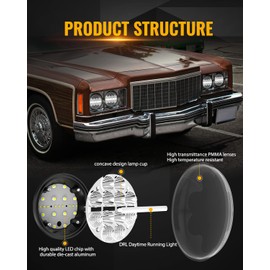 CO LIGHT 5.75 Led Headlight 5 3/4 Round Led Headlights Whit DRL Amber Turn Signal Light and Hi/Lo Beam Led Projector Sealed Beam Headlight Compatible with Pt 349 359