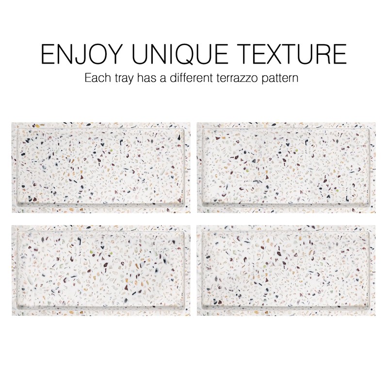 Luxspire Bathroom Vanity Tray, 8 x 4 inch Resin Kitchen