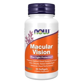 NOW Suplementos, gel de visión macular, salud ocular, soporte para ojos, 50 cápsulas blandas