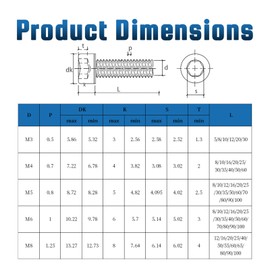 QANCEN 20pcs Hex Socket Cap Head Screws M3x12mm, Stainless Steel A2 Hex Bolts, Allen Drive Fully Threaded Cylindrical Hexagon Socket Bolts with Allen Key