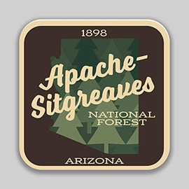 JMM Industries Apache Sitgreaves National Forest Arizona Vinyl Decal Sticker Car Window Bumper 2-Pack 4-Inches 4-Inches Premium Quality UV-Protective Laminate PDS1358