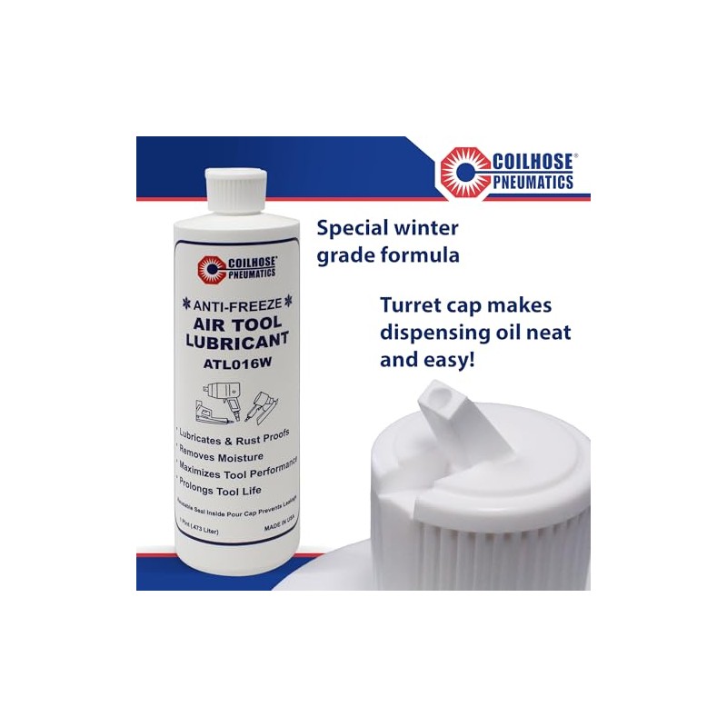 Coilhose Pneumatics ATL016W Wintergrade Air Tool Lubricant, 16-Ounce Bottle