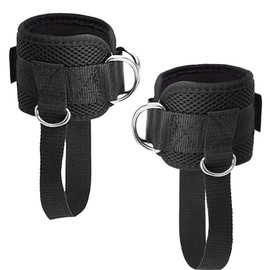 JJiaoLinin Ankle Strap,2Pcs Ankle Straps for Cable Machines Fitness Ankle Strap Padded Ankle Cuffs Adjustable Fitness Glute Kickback D-Ring Kickback Ankle Straps for Muscle Fitness Workout
