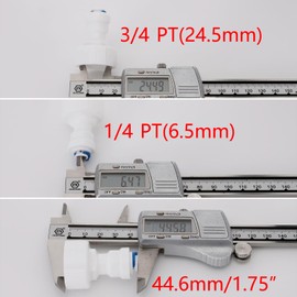 Pxyelec Plastic Female 24mm Female to 6.6mm OD Tube Quick Connector Fitting, Push Fit Plumbing Fittings for RO Water Filter Pack of 5