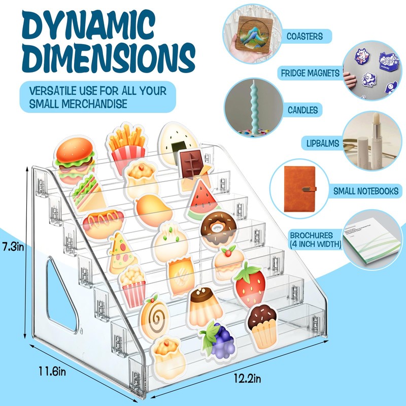 DANHMAO 4'' Stickers Display Stand Acrylic Sticker Display Stand Sticker
