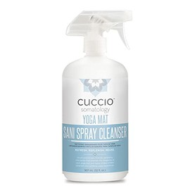 cuccio SOMATOLOGY Yoga Mat Sani Spray Cleaner - Essential Liquid Mat Cleanser Mist - Non Sticky, Quick Drying, Odor, Dirt And Sweat Control - Natural, Chemical Free Equipment Freshener - 32 Fl Oz