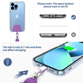 CACOE Phone Lanyard 2 Pcs-1 Pcs Adjustable Neck Strap,1 Pcs Wrist Strap,4 Pads,Universal Crossbody Multifuctional Cell Phone Lanyards Compatible with Most Smartphones(Purple)