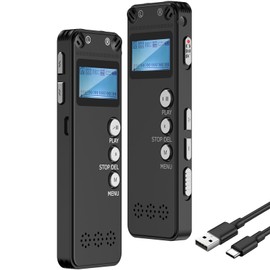 Olycism Voice Recorder, Small, 16 GB, IC Recorder, 1536 kbps, Long Time Recording, Recorder, One Button Recording, LCD Screen, Voice Recorder, VOR Voice Detection Function, Variable Speed Playback, AB