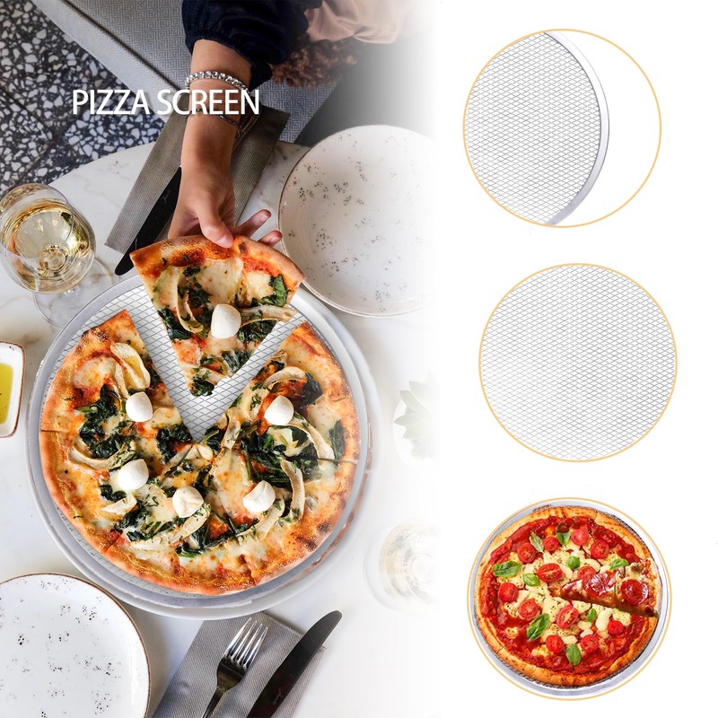 YKUKIZEE 2 Pack Aluminium Pizza Screen 13 inch, Reusable Pizza