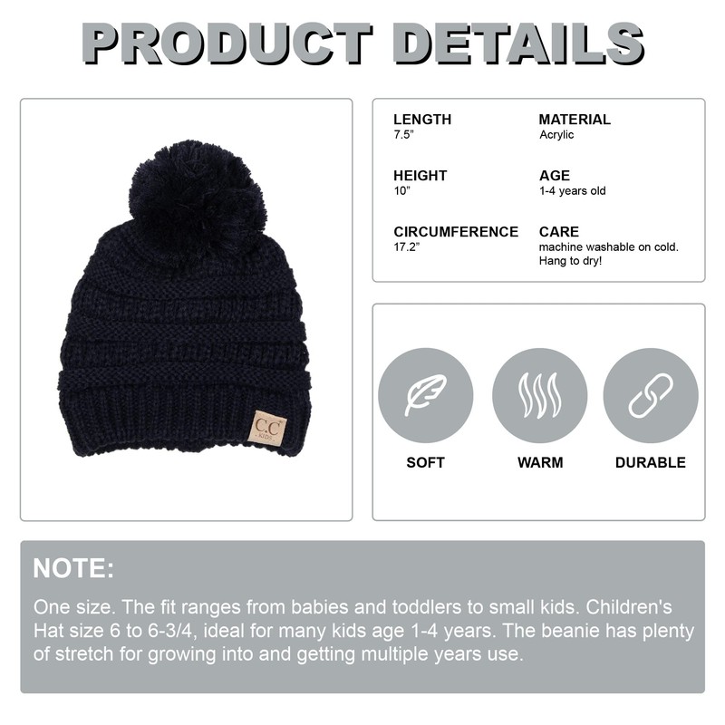 Funky Junque - Gorro de punto de cable para niños