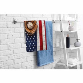oFloral American Baseball Hand Towels Cotton Washcloths,Vintage Baseballs League Equipment USA Grunge Glove Bat-Fielding Sports Soft Towels for Bathroom Spa Gym Yoga Beach,Hand Towel 15X30 Inch