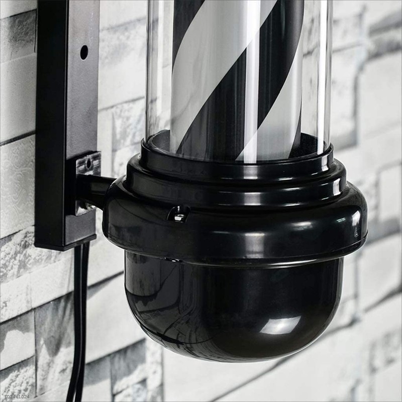 MIUXIU Barber Pole Black White LED Light,Traditional Barber Pole Outside