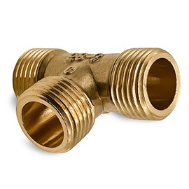 Tee Pipe Fitting T Pipe Connector Brass Tee Equal Tee 1/2" male x 1/2" male x 1/2" male Plumbing Tee for Repair 3 Way Pipe Fitting