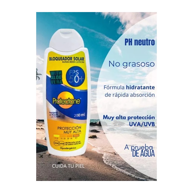 Protectone Kit Bloquedor Solar Pfs 50+ De 200 Ml