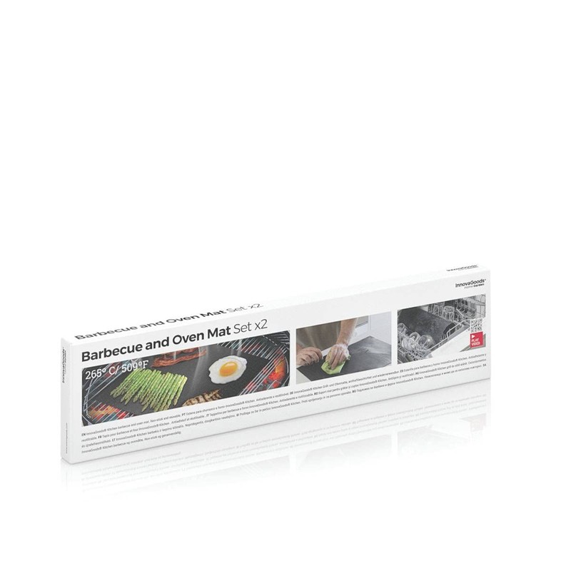 InnovaGoods Mat Non Stick Oven and BBQ Grill, Fiberglass, Black,