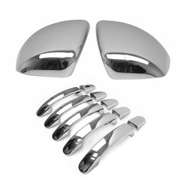 OMAC Mirror Cover Caps & Door Handle Chrome Set for Ford Transit Connect 2014-2019