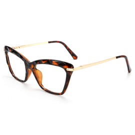 FEISEDY Crystal Cat Eye Reading Glasses Blue Light Blocking Reader Anti Eyestrain Glasses B2596 Leopard 3.00x