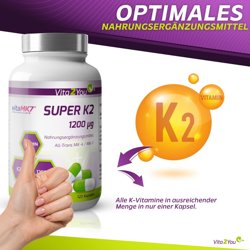 Super K2 – 1200µg Vitamin K2 (Natural Menaq Uinon MK-4