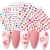 Valentine’s Day Nail Art Stickers Decals Valentines Day Nail Decorations Sweet Lips 3D Self-Adhesive Slider Letters Decals Manicure Accessories 6 Sheets (Lips)