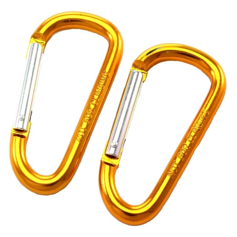 10 Aluminium Carabiner Hooks 50 x 5 mm Gold Fire