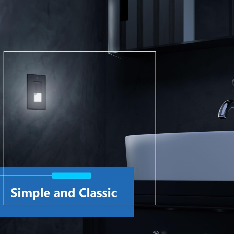 LIDER Minimalist Design LED Guide Light Paddle Switch with Automatic