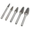 5pcs Carbide Burrs Single Cut Rotary File with 6mm/0.24in Shank