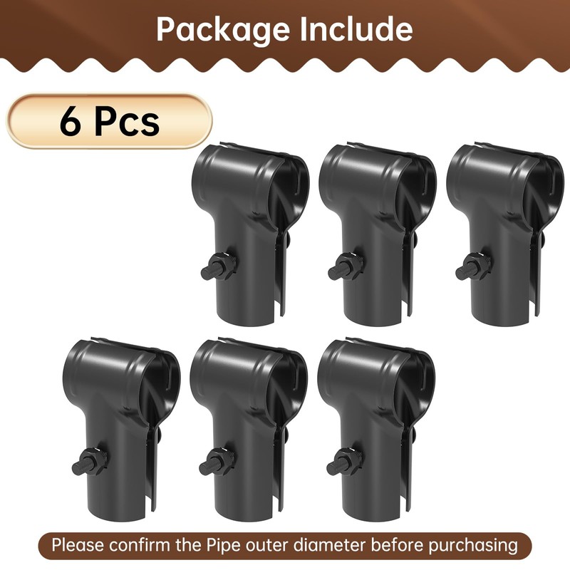 ForoGore 12 Pcs End Rail Clamps T Pipe Clamp for