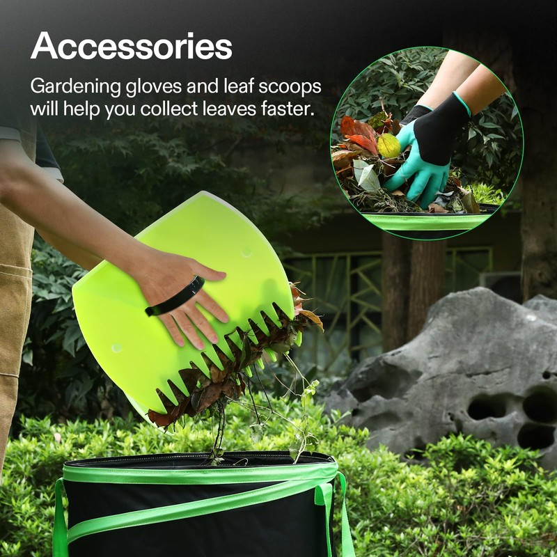 VIVOSUN 47-Gallon Collapsible Trash Can, Reusable Pop-Up Garden Bag with